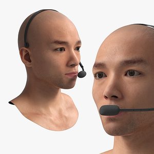 3D Wireless Communication Headset on Head