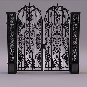 wrought iron gate 3D