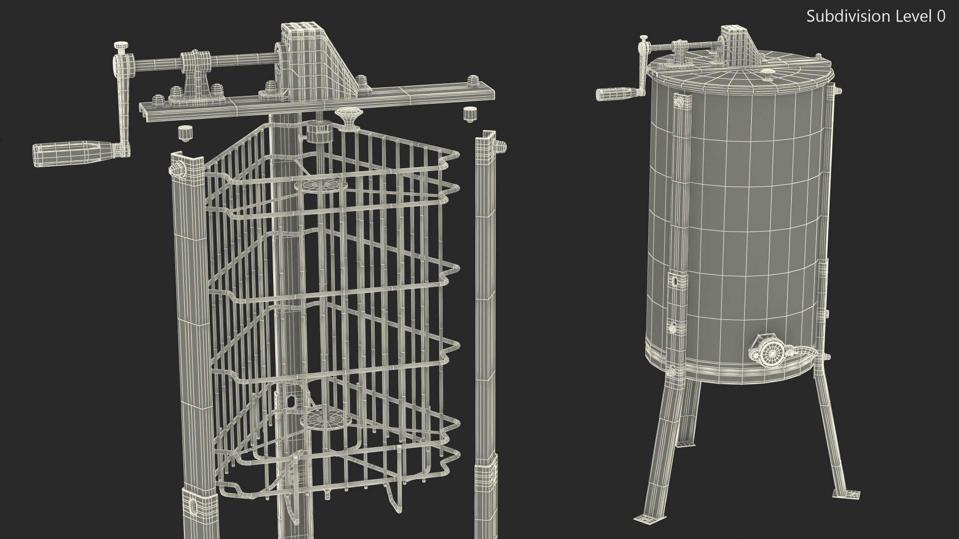 3D Hardin Professional 3 Frame Manual Honey Extractor model https://p.turbosquid.com/ts-thumb/qR/1bA7sL/2L/hardinprofessional3framemanualhoneyextractor3dsmodel015/jpg/1619139585/1920x1080/fit_q87/a71c9a4b425ac3ff835b33aa653523f2afddf48f/hardinprofessional3framemanualhoneyextractor3dsmodel015.jpg