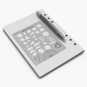 Sheets of Paper with Ruler and Pen