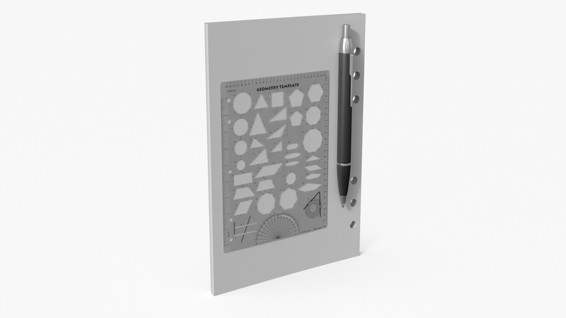 3D Sheets Of Paper With Ruler And Pen Model - TurboSquid 2422758