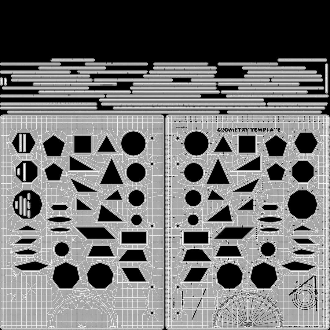 3D Sheets Of Paper With Ruler And Pen Model - TurboSquid 2422758