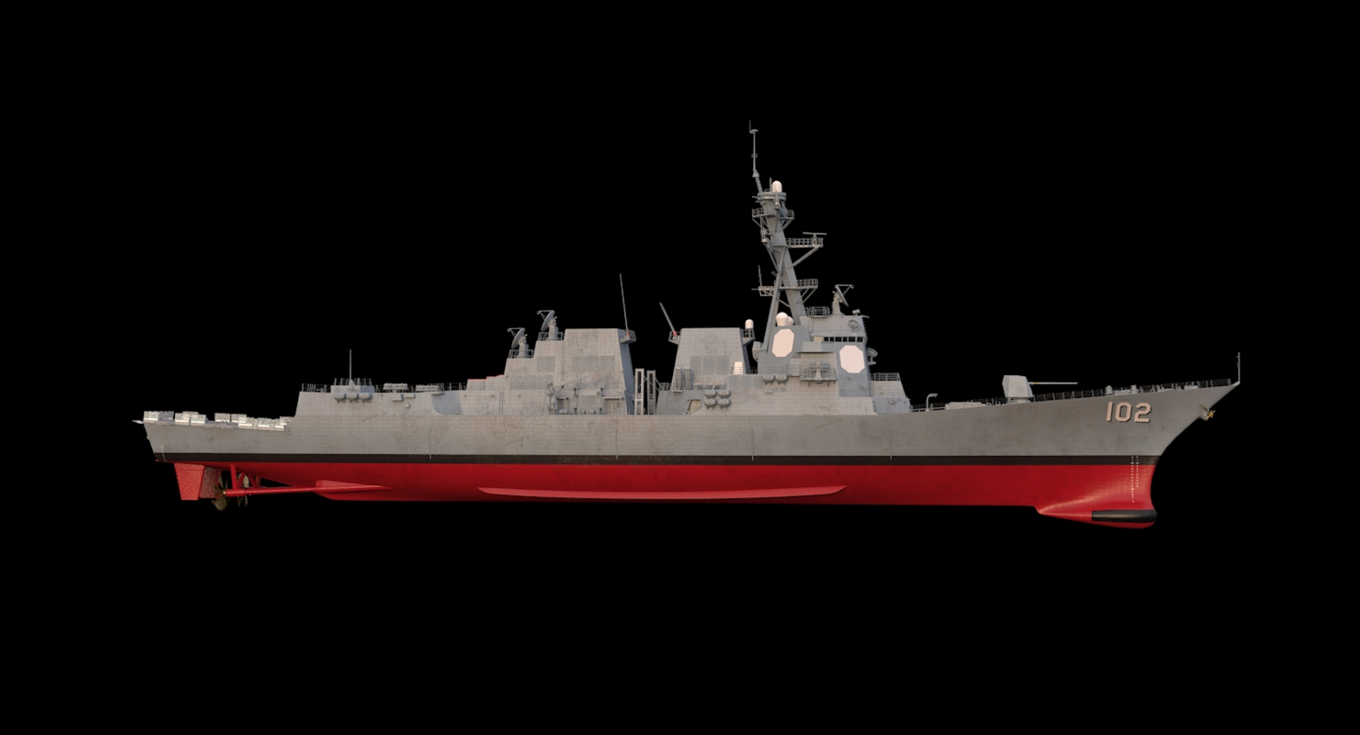 3d Model Uss Ddg 102 2