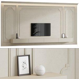 Wall composition TV zone set 3D model