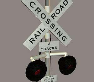railroad crossing signal 3d 3ds