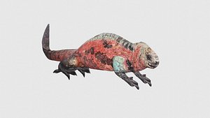 Low Poly Iguana Rigged With Realistic Texture 3D model