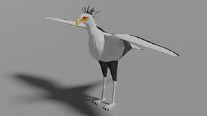 Cartoon Secretary Bird