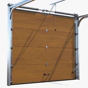 3D Retractable Garage Door System Rigged