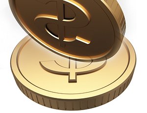 Dollar Gold Coins 3D model