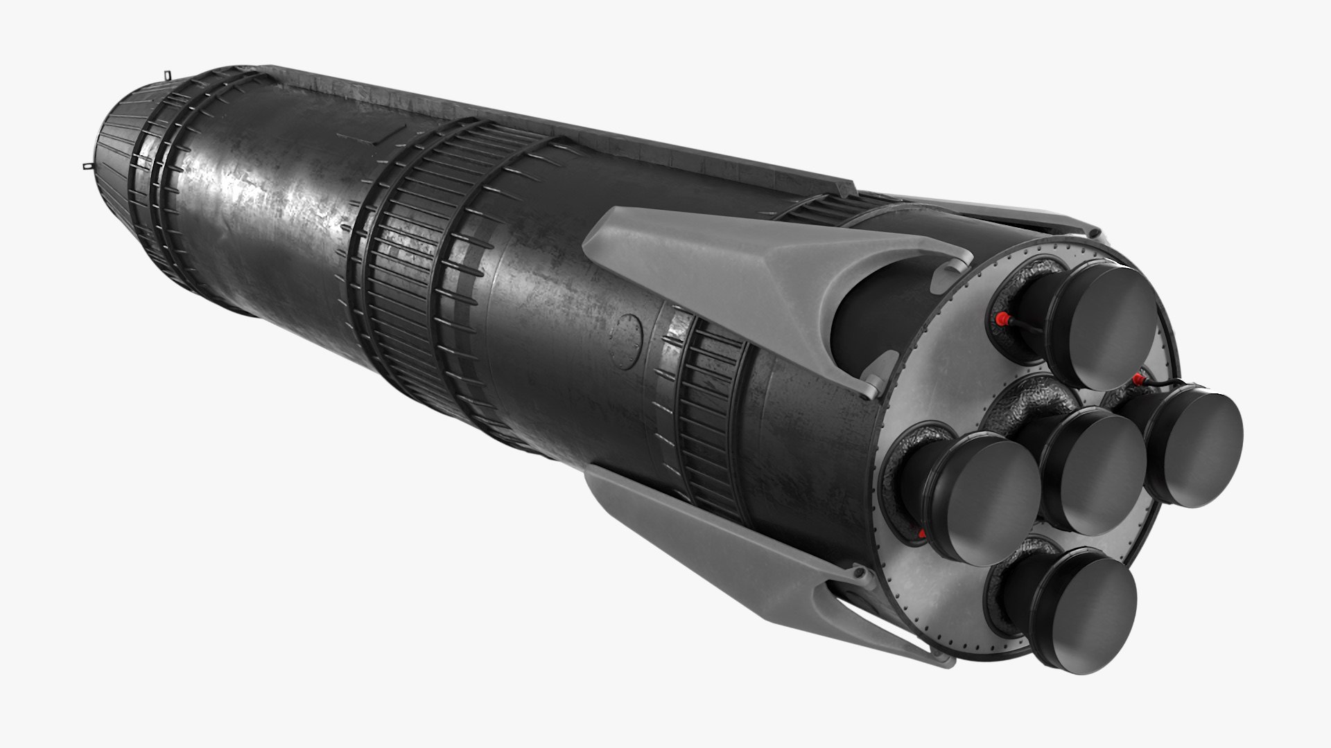 Next Generation Space Rocket Black Rigged for Cinema 4D 3D model preview