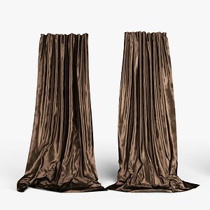 silk curtains 3d model