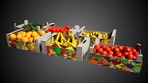 Fruit and Vegetable Crates 3D model