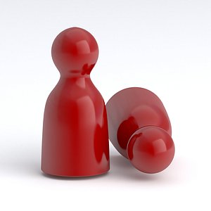 3D Board Game Pawns v2 Red
