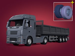 3D tipping truck - trailer model