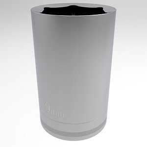 Deep Socket 9 mm - AB 3D model