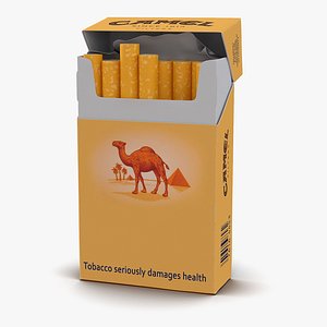3d model opened cigarettes pack camel