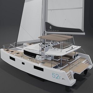 Lagoon 52 F 3D Catamaran PBR model 3D model