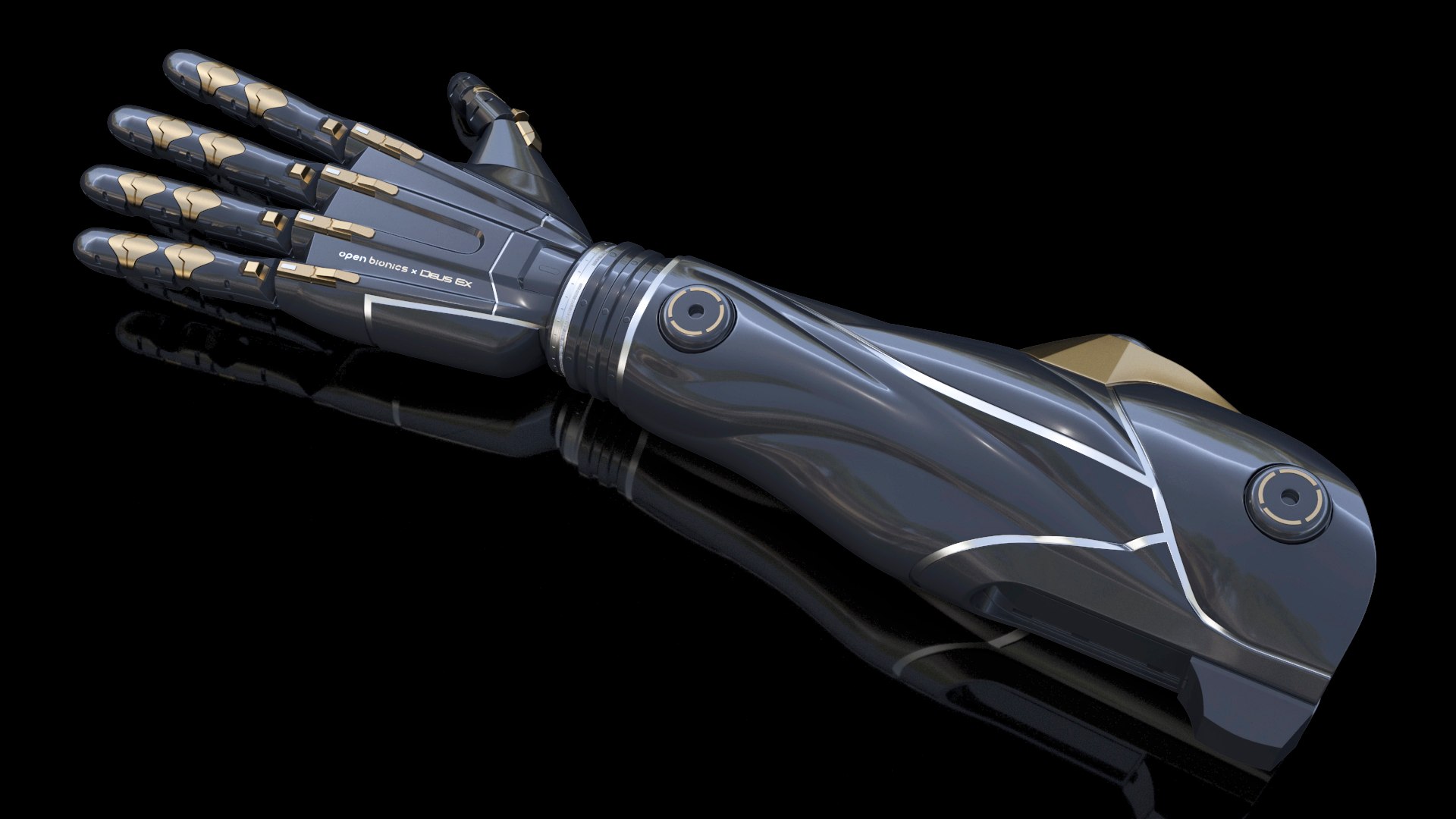 3D Black Metal Prosthetic Arm Rigged For Maya - TurboSquid 2164639