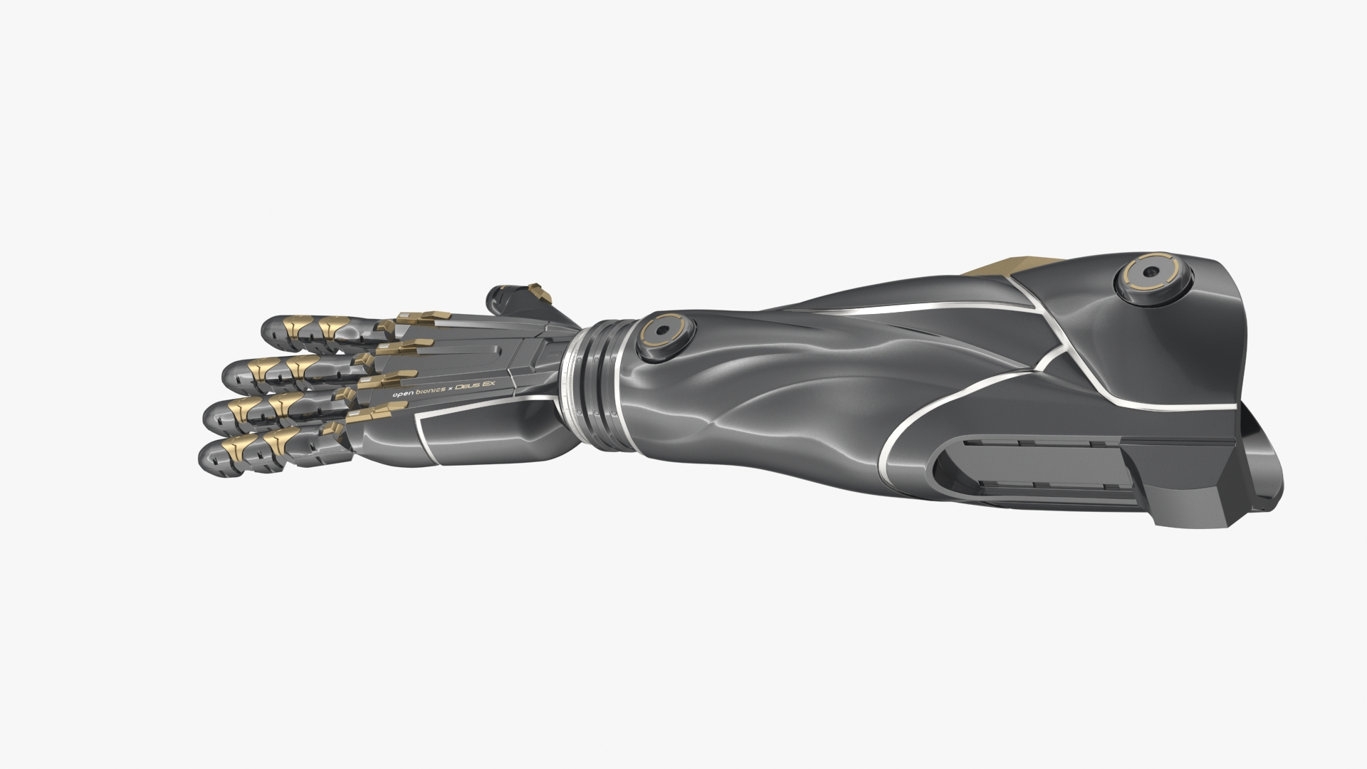 3D Black Metal Prosthetic Arm Rigged For Maya - TurboSquid 2164639