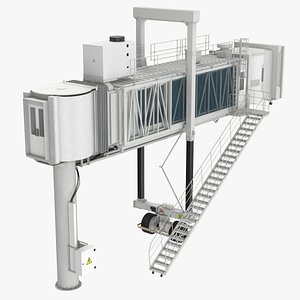 Passenger Boarding Bridge Contracted or Expanded Clean and Dirty 3D model