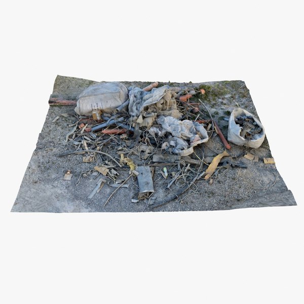 3D Gravel Ground Trash 02 - 3D photogrammetry model scan of gravel and ...