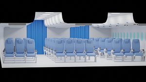 Cartoon Airplane Cabin Interior model