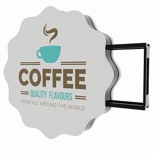 3D Coffee Shop Signage model