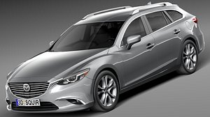 LowPoly Mazda 6 Wagon 2015