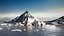Eislandschaft Berg Schnee Polarpol Ozean Wasser Arktis kalt