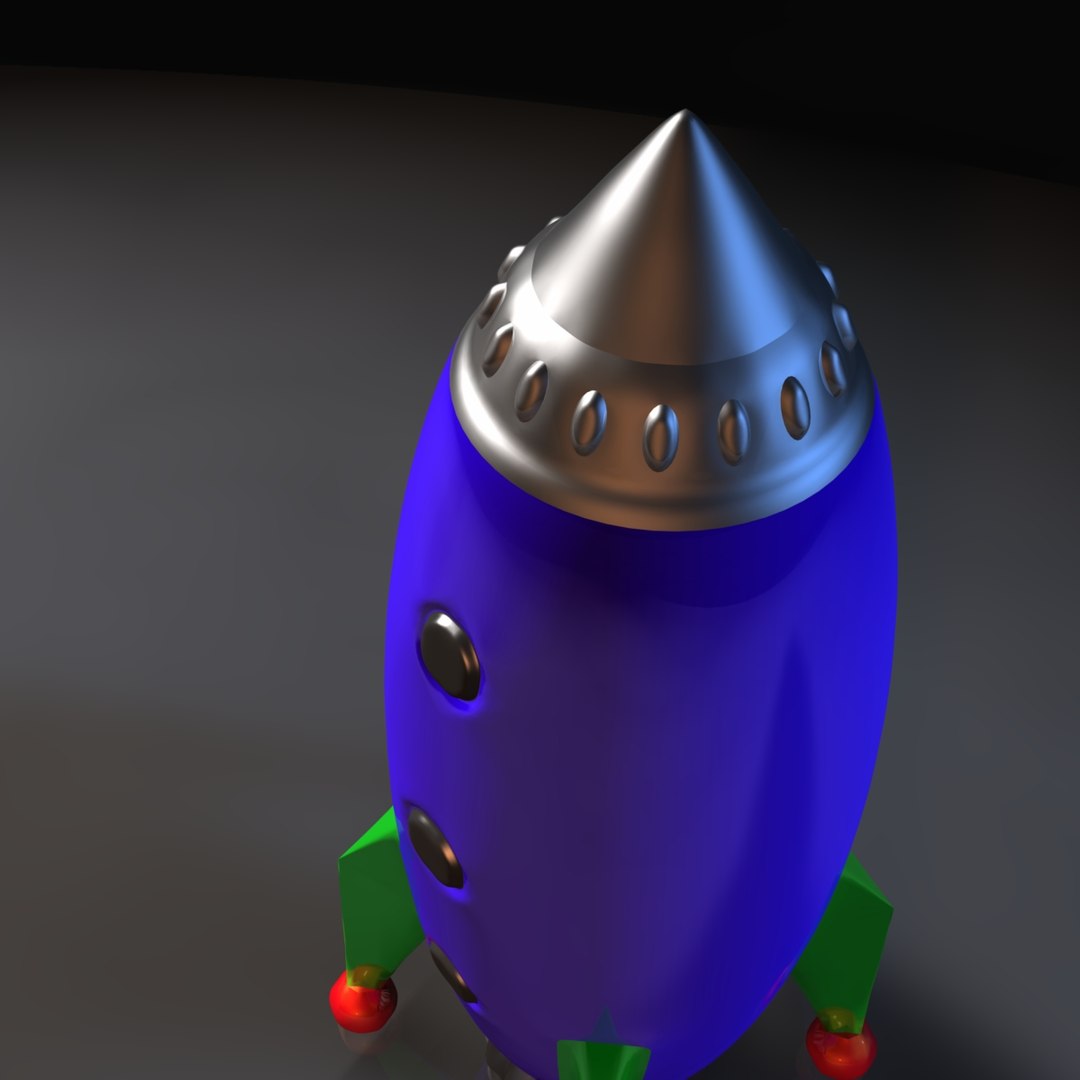 Free Toy Rocketship 3d Model