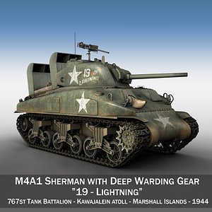 3d model m4a1 sherman - tank