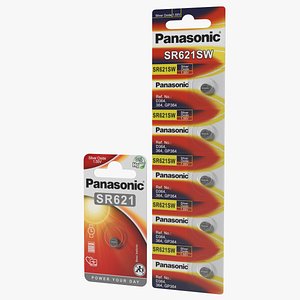 Panasonic SR621SW Coin Battery Blister Package 3D