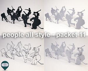 silhouette people c4d