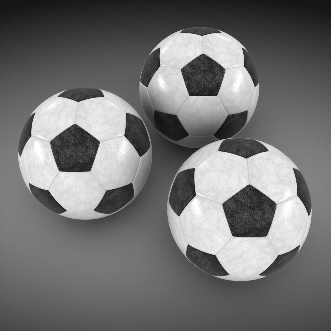 3d leather soccer ball model