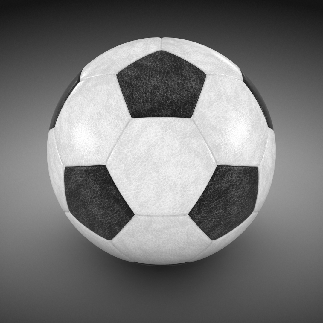 3d leather soccer ball model