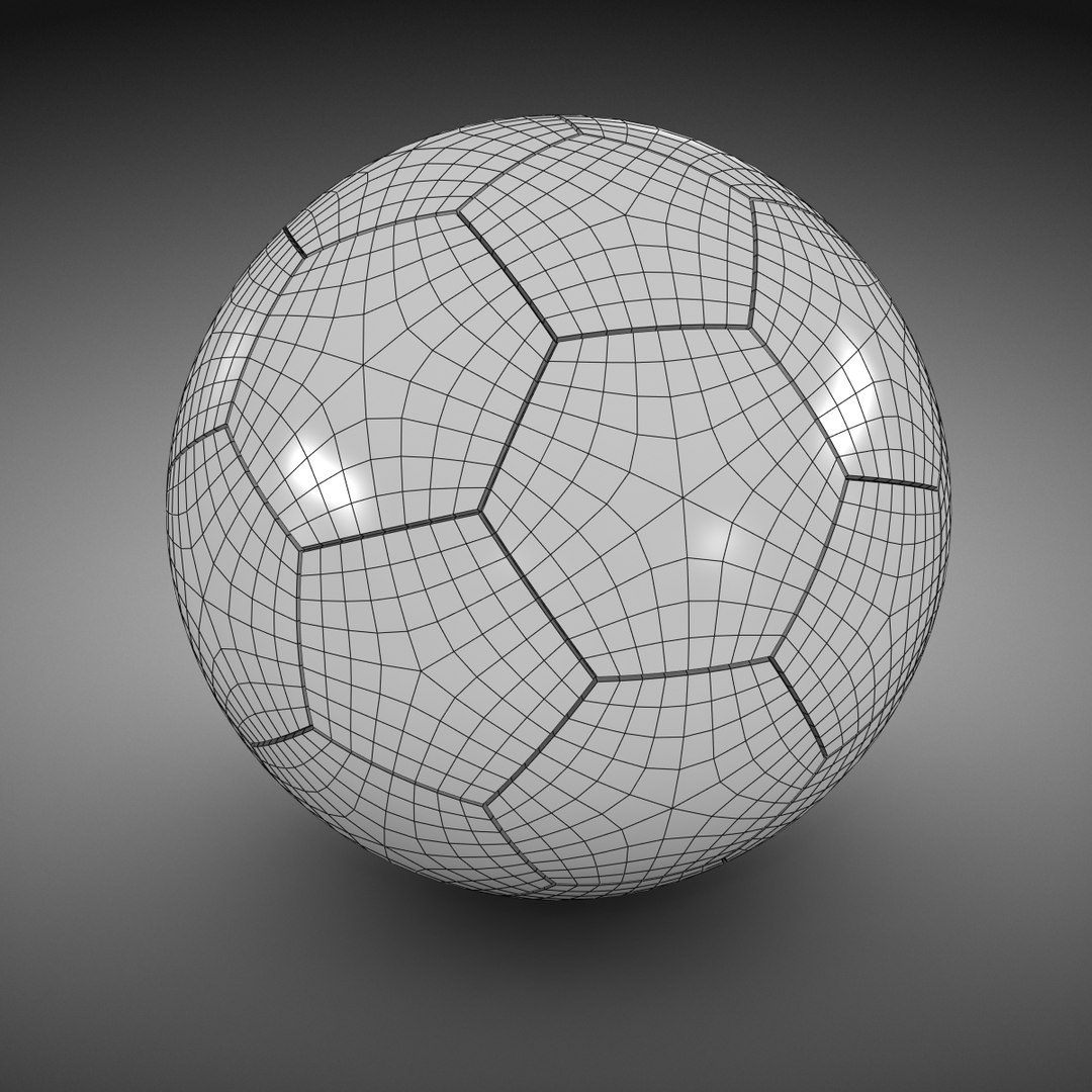 3d leather soccer ball model