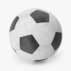 3d leather soccer ball model