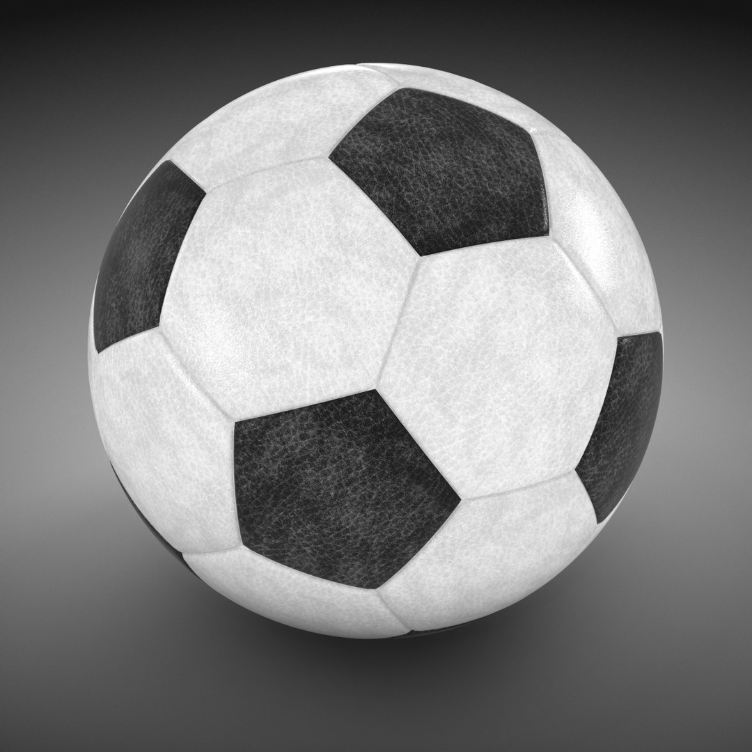 3d leather soccer ball model