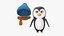 Pingouin stylisé en 3D avec tenue d'hiver
