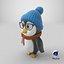 Pingouin stylisé en 3D avec tenue d'hiver