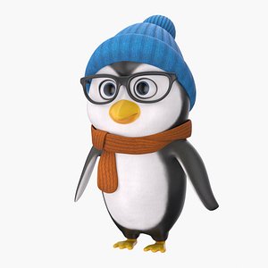 Stylized 3D Penguin with Winter Outfit
