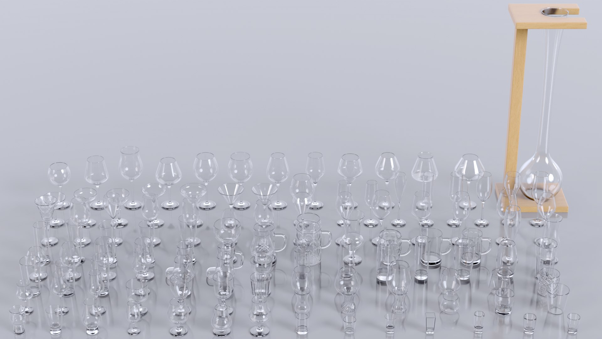 modelo 3d Colección de cristalería: 112 vasos diferentes (modelo 3D ...
