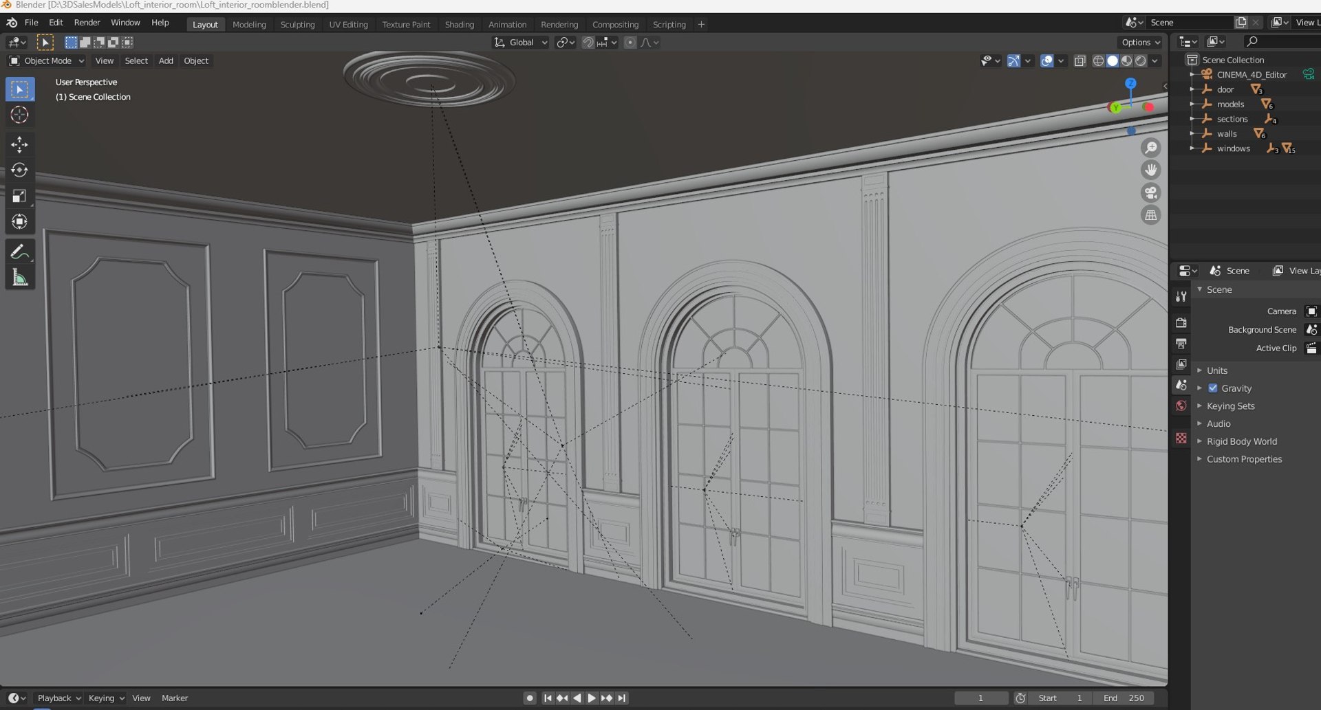 3D Loft Base Room Interior - TurboSquid 2305332