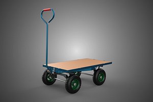 FLATBED PLATFORM HEAVY DUTY TROLLEY UTILITY CART WAGON TRUCK 4W