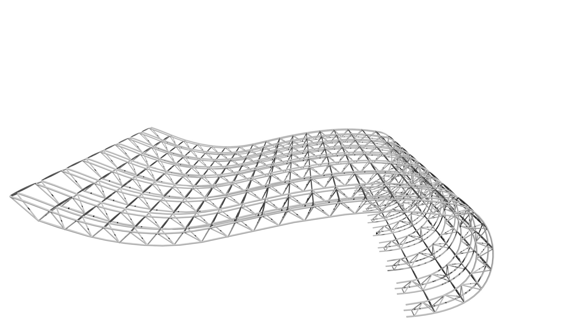 Curved Roof Structure 3d Model Turbosquid 1377963