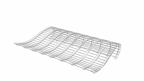 curved roof structure 3D model