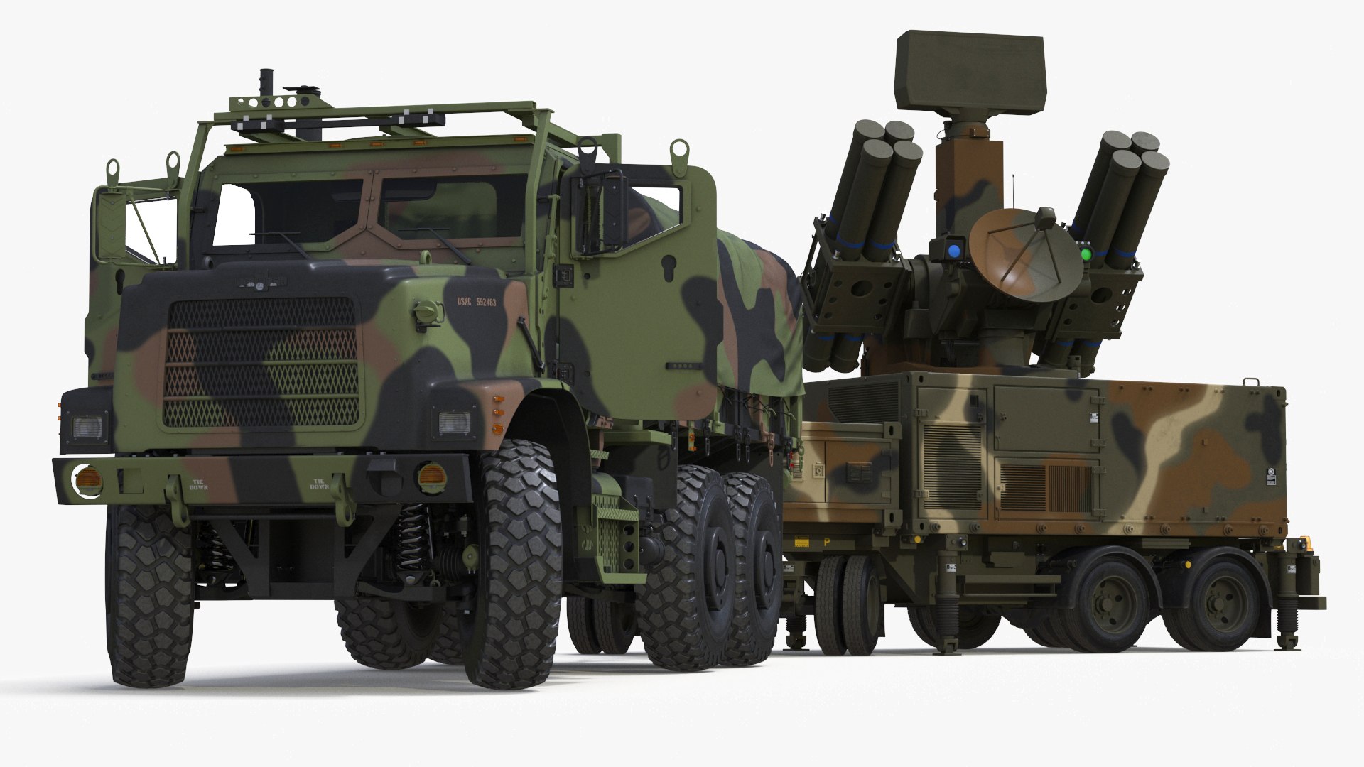 Truck with Trailer Air Defense Missile Complex Rigged