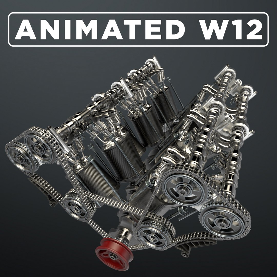 3D W12 Engine Working Animated - TurboSquid 1862829