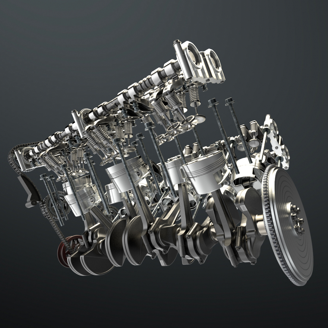 3D W12 Engine Working Animated - TurboSquid 1862829