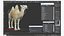 Двугорбый верблюд светлого цвета, оснащенный